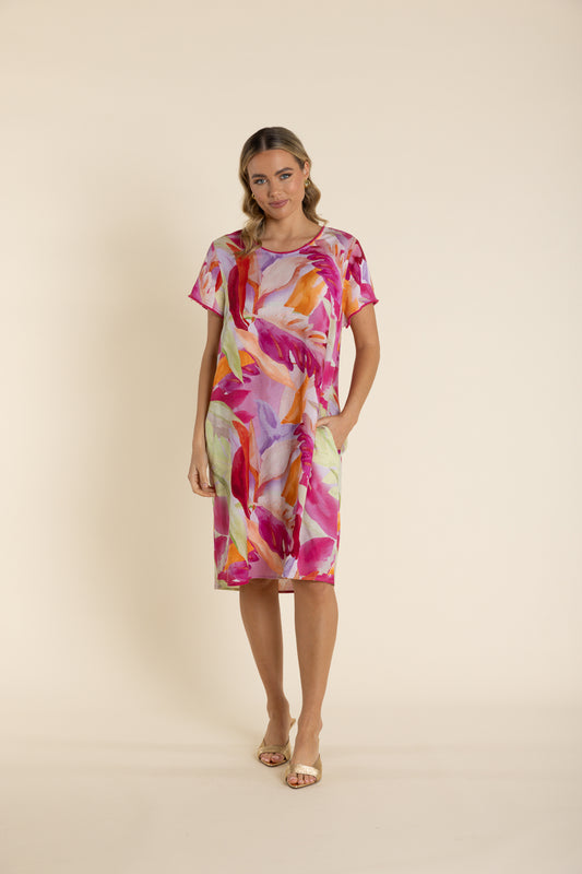 2905 Paradise Print Midi Dress