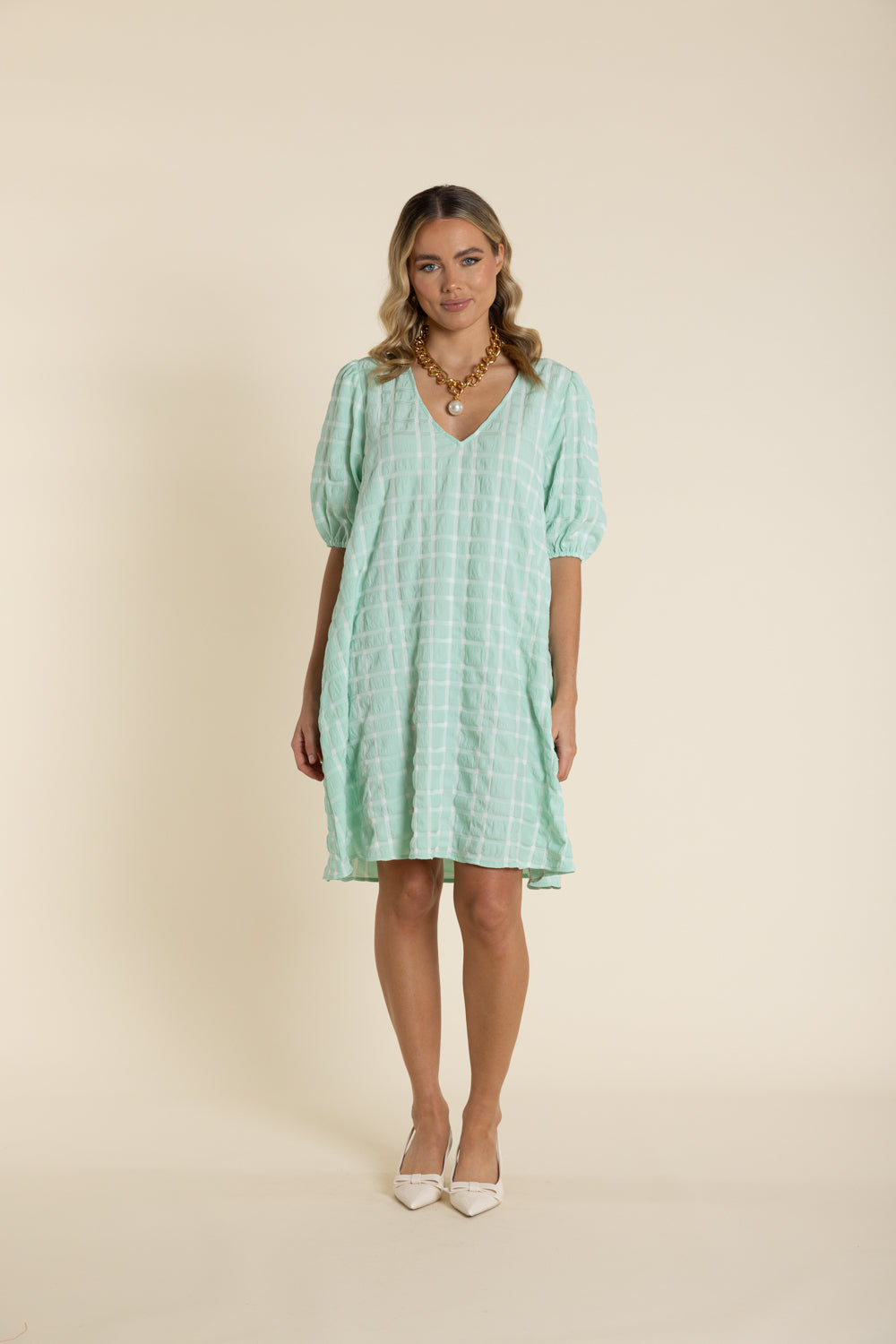 2934 Aline V Neck Dress