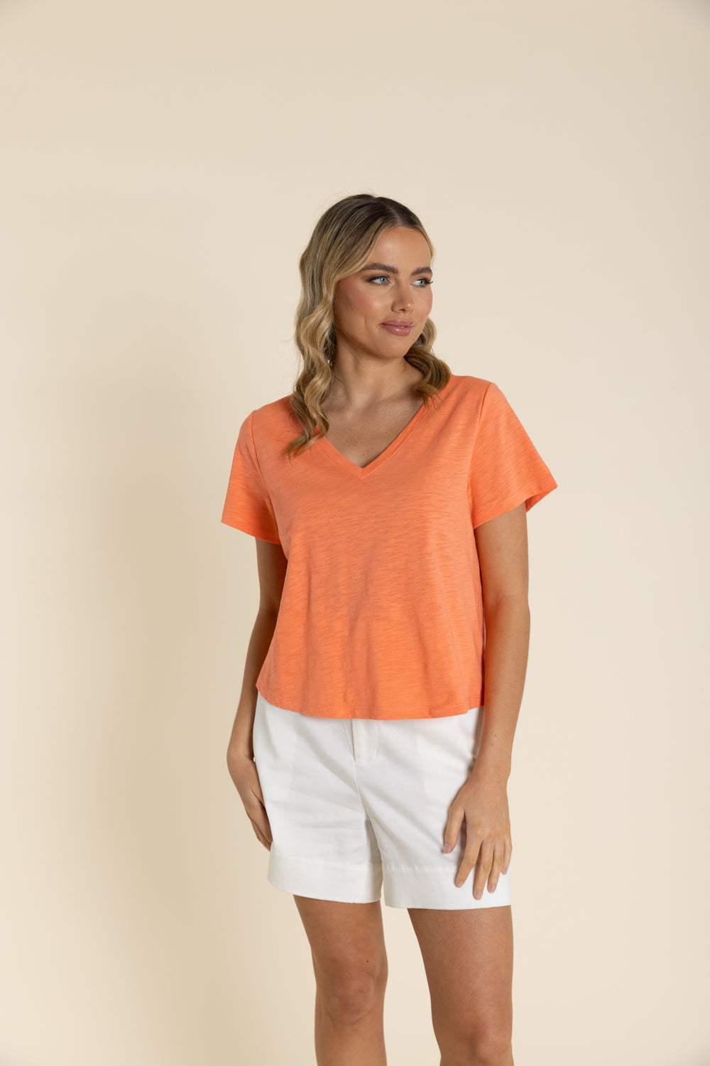 2944 V Neck Crop T Shirt