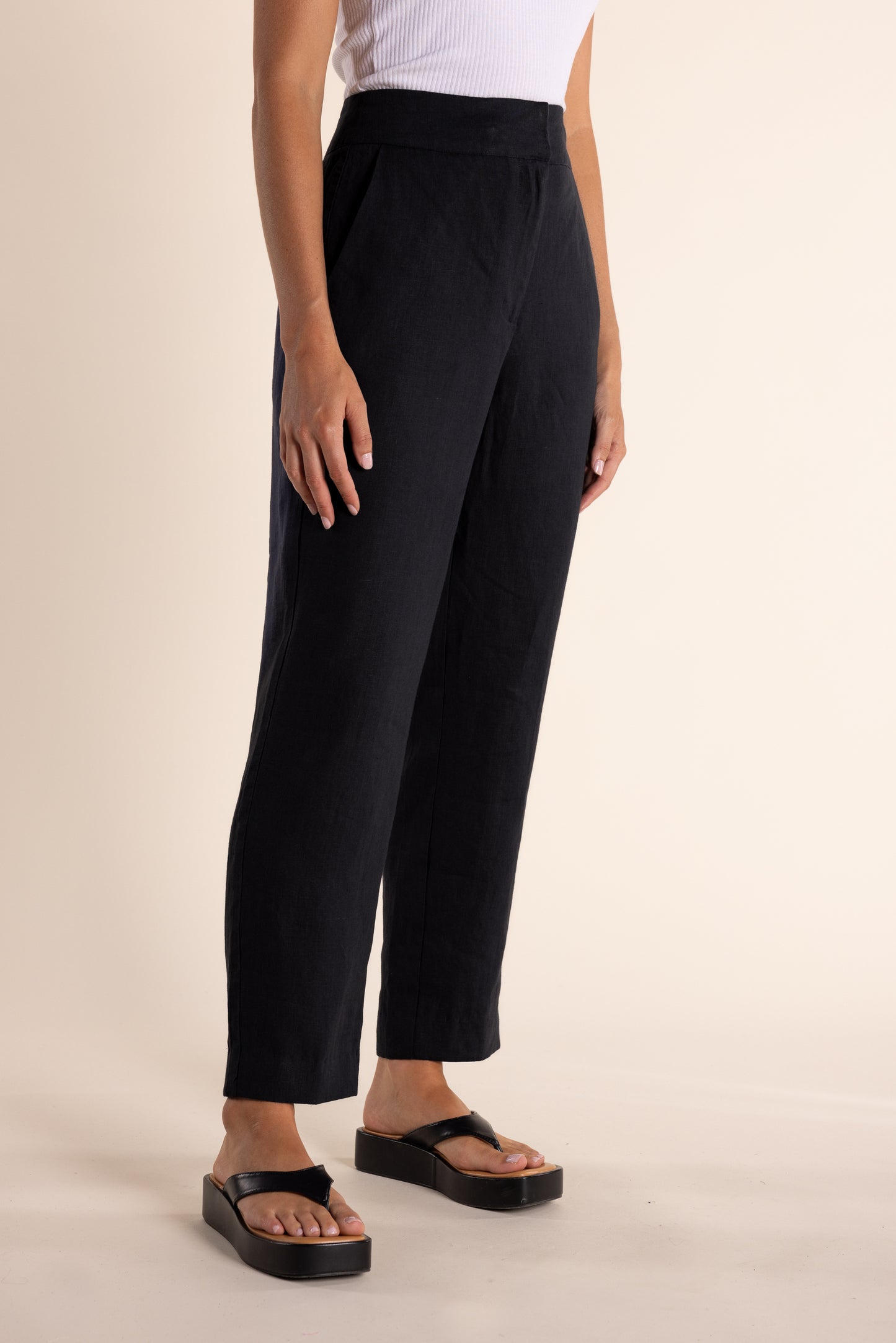 2946 7/8 Linen/ Viscose Pant