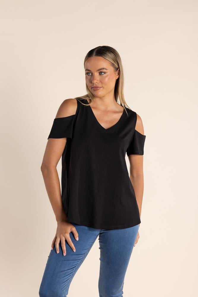 2816 - COLD SHOULDER T-SHIRT