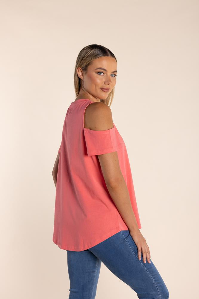 2816 - COLD SHOULDER T-SHIRT