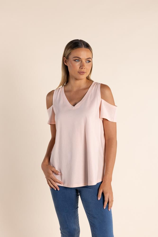 2816 - COLD SHOULDER T-SHIRT