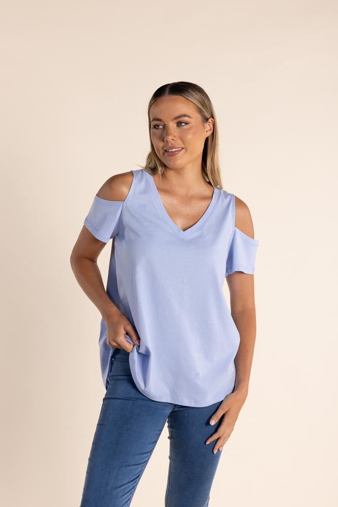 2816 - COLD SHOULDER T-SHIRT