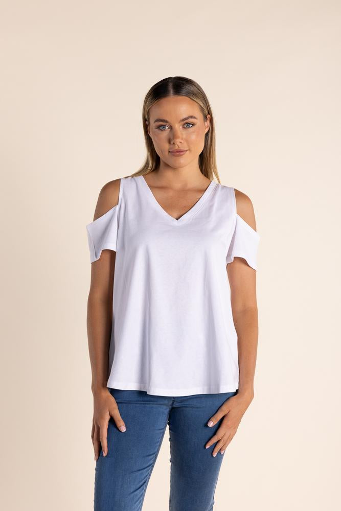 2816 - COLD SHOULDER T-SHIRT